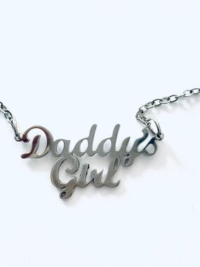 "Daddy's Girl" Silver Script Pendant Necklace, NWT